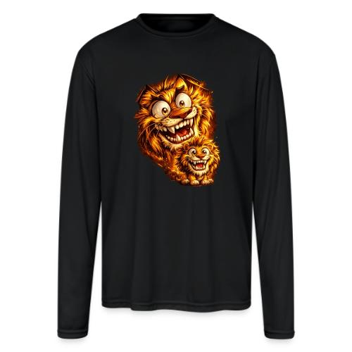 Crazy Double Lion Streetwear - Men's Moisture Wicking Performance Long Sleeve T-Shirt