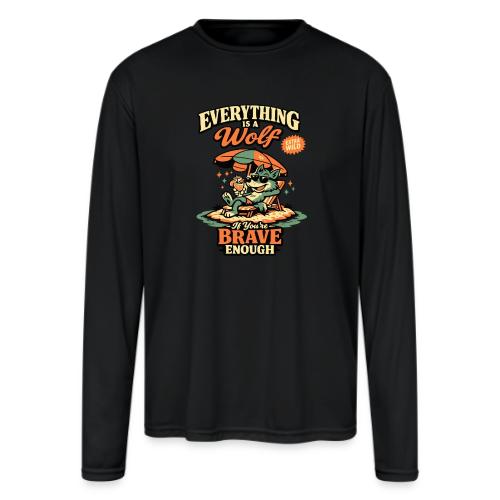 Everything Is A Wolf – Retro Chill - Men's Moisture Wicking Performance Long Sleeve T-Shirt
