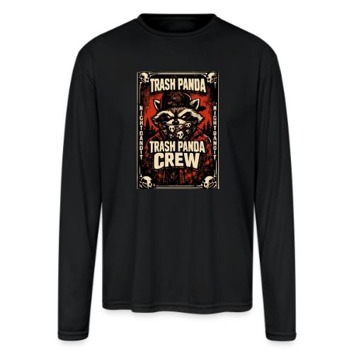 Midnight Forager Raccoon Mushroom Hunter - Men's Moisture Wicking Performance Long Sleeve T-Shirt