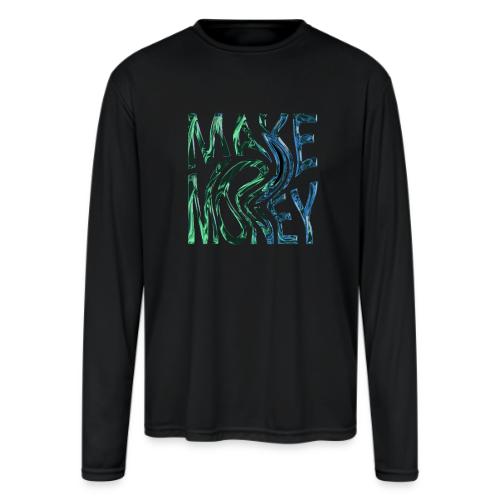 Make Money Neon 3D - Men's Moisture Wicking Performance Long Sleeve T-Shirt