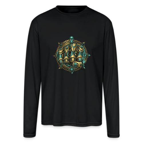 Cyberpunk Power Robot Hand - Men's Moisture Wicking Performance Long Sleeve T-Shirt