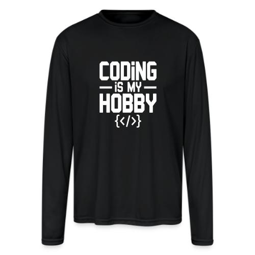 Coding Is My Hobby Typography - Men's Moisture Wicking Performance Long Sleeve T-Shirt