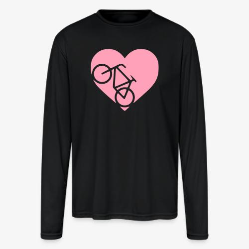 heart_bicycle_cutout - Men's Moisture Wicking Performance Long Sleeve T-Shirt