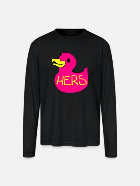rubber duckie hers - Men's Moisture Wicking Performance Long Sleeve T-Shirt - black