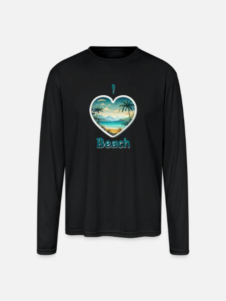 Tropical Serenity - Men's Moisture Wicking Performance Long Sleeve T-Shirt - black