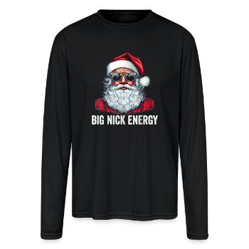 Big Nick Energy Santa - Men's Moisture Wicking Performance Long Sleeve T-Shirt - black - Front