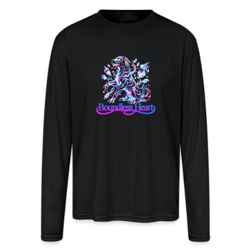 Boundless Heart Neon Galaxy Dog Shirt - Men's Moisture Wicking Performance Long Sleeve T-Shirt