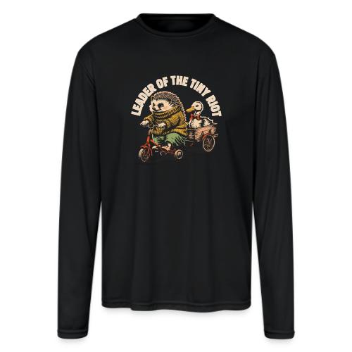 Leader of the Tiny Riot Design - Men's Moisture Wicking Performance Long Sleeve T-Shirt
