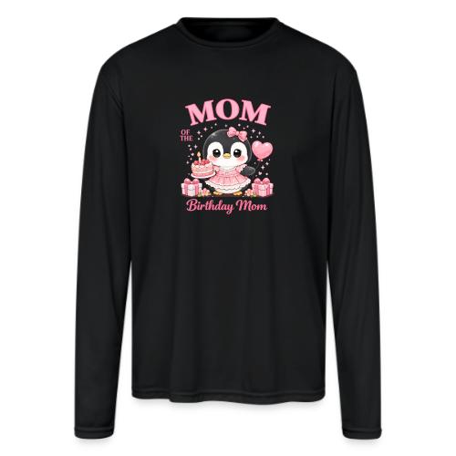 Cute Penguin Birthday Mom Kawaii Cake Balloon Gift - Men's Moisture Wicking Performance Long Sleeve T-Shirt