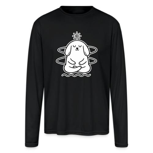 Cute Meditating Bunny Zen Yoga Animal - Men's Moisture Wicking Performance Long Sleeve T-Shirt