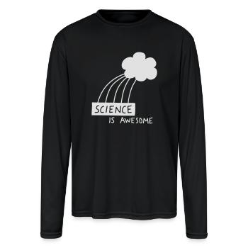 Science is Awesome - Men's Moisture Wicking Performance Long Sleeve T-Shirt - black - Front