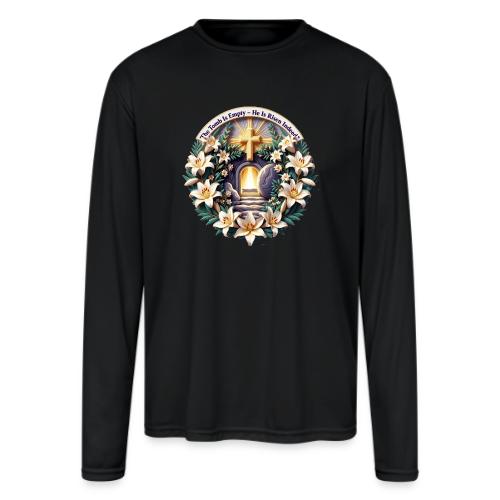 Easter The Tomb Is Empty T Shirt, Christian Gift - Men's Moisture Wicking Performance Long Sleeve T-Shirt