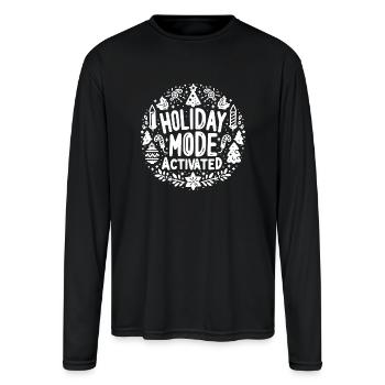Holiday Mode Activated - Men's Moisture Wicking Performance Long Sleeve T-Shirt - black - Front