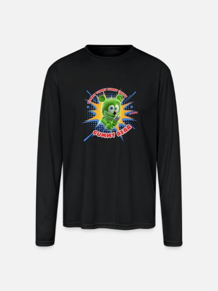 Funny Lucky Gummy Bear - Men's Moisture Wicking Performance Long Sleeve T-Shirt - black