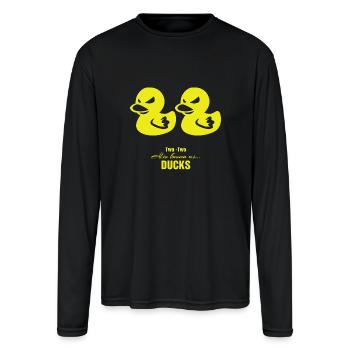 Poker - Yellow 2-2 "Ducks" Pocket Twos, Deuces - Men's Moisture Wicking Performance Long Sleeve T-Shirt - black - Front