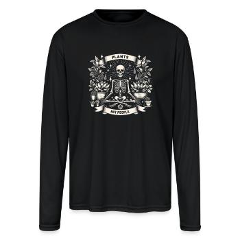 Plants Not People - Men's Moisture Wicking Performance Long Sleeve T-Shirt - black - Front