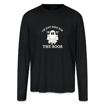 I m Just Here For The Boos - Men's Moisture Wicking Performance Long Sleeve T-Shirt - black - Front