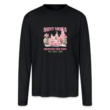 Saint Nicks Christmas, Merry Christmas - Men's Moisture Wicking Performance Long Sleeve T-Shirt - black - Front