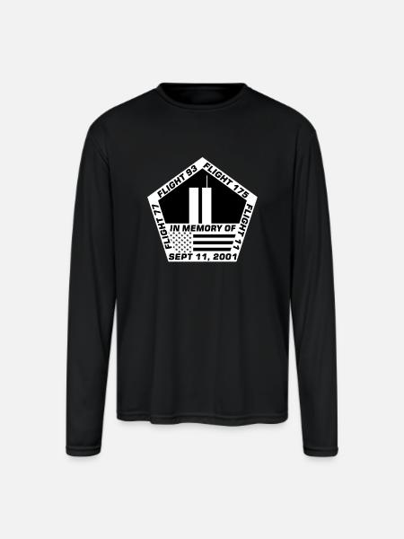911 - Men's Moisture Wicking Performance Long Sleeve T-Shirt - black