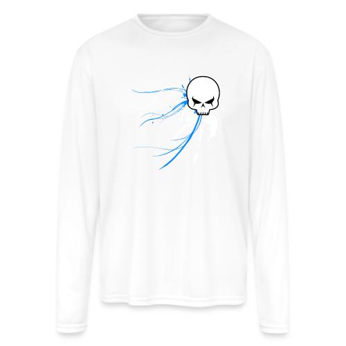 cyber skull bluw - Men's Moisture Wicking Performance Long Sleeve T-Shirt