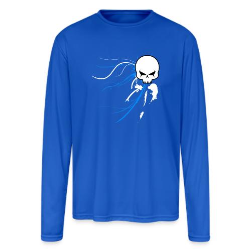 cyber skull bluw - Men's Moisture Wicking Performance Long Sleeve T-Shirt