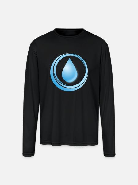 Water - Men's Moisture Wicking Performance Long Sleeve T-Shirt - black