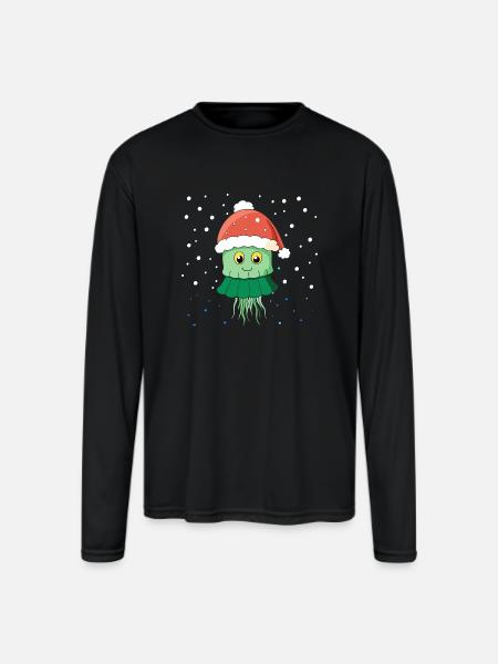 JELLYFISH - Men's Moisture Wicking Performance Long Sleeve T-Shirt - black