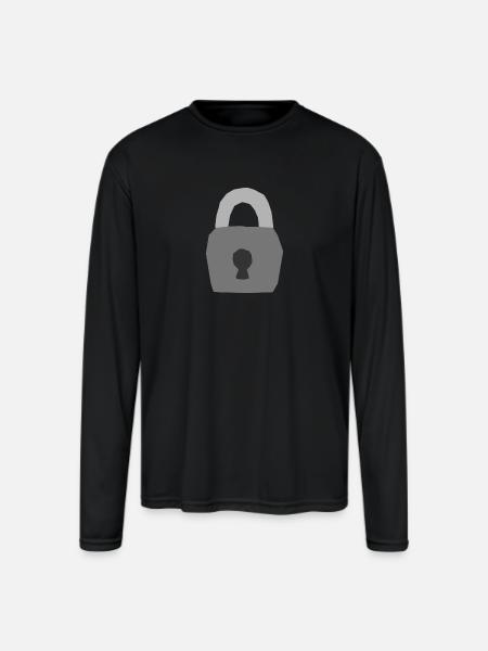 Lock - Men's Moisture Wicking Performance Long Sleeve T-Shirt - black