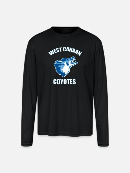 West Canaan Coyotes - Men's Moisture Wicking Performance Long Sleeve T-Shirt - black