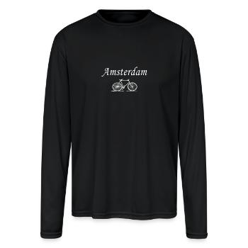 Amsterdam - Men's Moisture Wicking Performance Long Sleeve T-Shirt - black - Front
