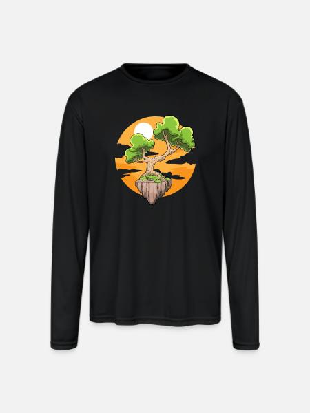 Bonsai - Men's Moisture Wicking Performance Long Sleeve T-Shirt - black