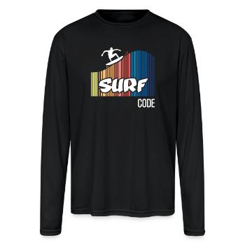 Surf Code (dark) - Men's Moisture Wicking Performance Long Sleeve T-Shirt - black - Front