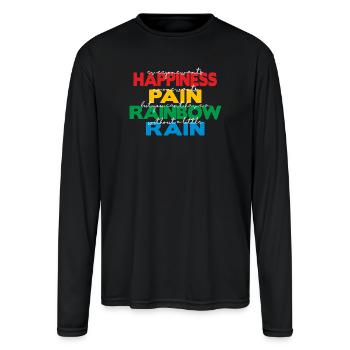 Happiness (dark) - Men's Moisture Wicking Performance Long Sleeve T-Shirt - black - Front