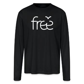 Free (dark) - Men's Moisture Wicking Performance Long Sleeve T-Shirt - black - Front