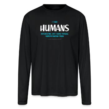 Humans (dark) - Men's Moisture Wicking Performance Long Sleeve T-Shirt - black - Front