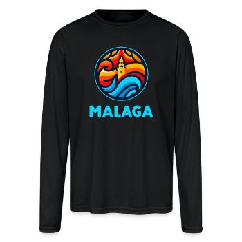 Malaga 3 (dark) - Men's Moisture Wicking Performance Long Sleeve T-Shirt - black - Front