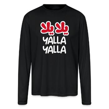 Yalla yalla (dark) - Men's Moisture Wicking Performance Long Sleeve T-Shirt - black - Front