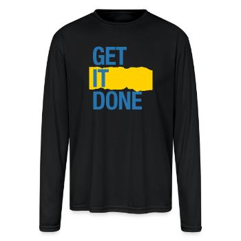 Get it done (dark) - Men's Moisture Wicking Performance Long Sleeve T-Shirt - black - Front