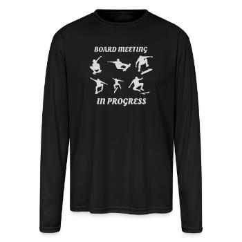 Board Meeting in Progress - Men's Moisture Wicking Performance Long Sleeve T-Shirt - black - Front