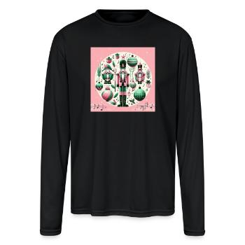 Pastel Nutcracker Holiday Medley - Men's Moisture Wicking Performance Long Sleeve T-Shirt - black - Front