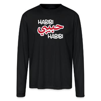Habibi (dark) - Men's Moisture Wicking Performance Long Sleeve T-Shirt - black - Front