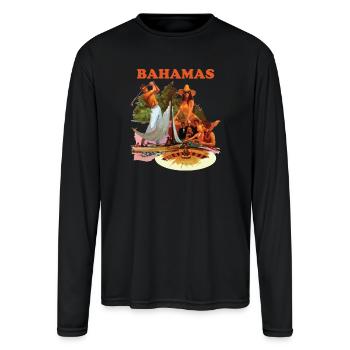 Bahamas, Collage - Men's Moisture Wicking Performance Long Sleeve T-Shirt - black - Front