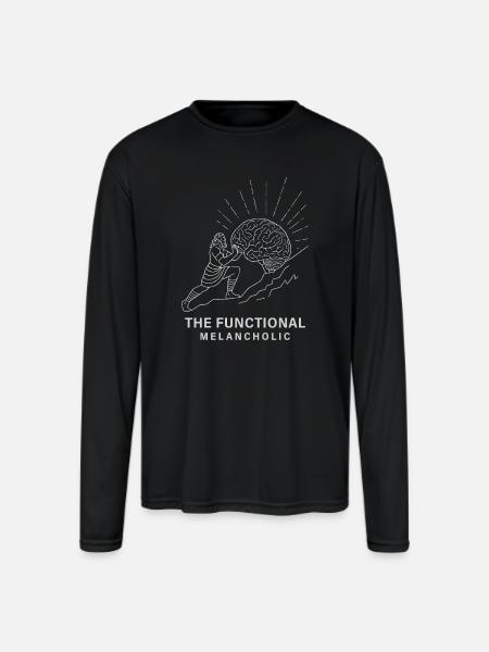 The Functional Melancholic - Men's Moisture Wicking Performance Long Sleeve T-Shirt - black