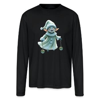 Pastel Bell Elf in Cozy Coat - Men's Moisture Wicking Performance Long Sleeve T-Shirt - black - Front