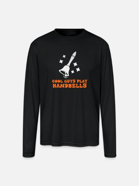 Handbell Anthem in Orange - Men's Moisture Wicking Performance Long Sleeve T-Shirt - black