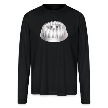 Bundt Cake Pan – Simple Kitchen Motif - Men's Moisture Wicking Performance Long Sleeve T-Shirt - black - Front