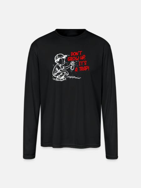 It's a trap - Men's Moisture Wicking Performance Long Sleeve T-Shirt - black