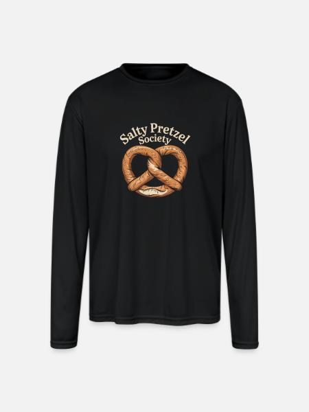 Salty Pretzel Society - Men's Moisture Wicking Performance Long Sleeve T-Shirt - black