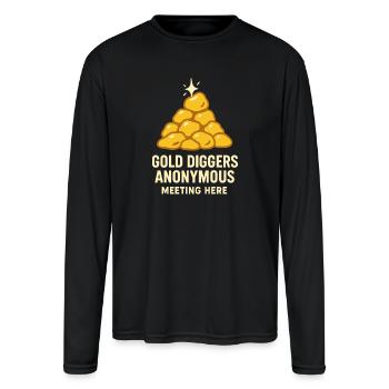 Gold Panning Hobby Gift Creek Pan Sluice - Men's Moisture Wicking Performance Long Sleeve T-Shirt - black - Front