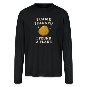Gold Panning Hobby Gift Creek Pan Sluice - Men's Moisture Wicking Performance Long Sleeve T-Shirt - black - Front